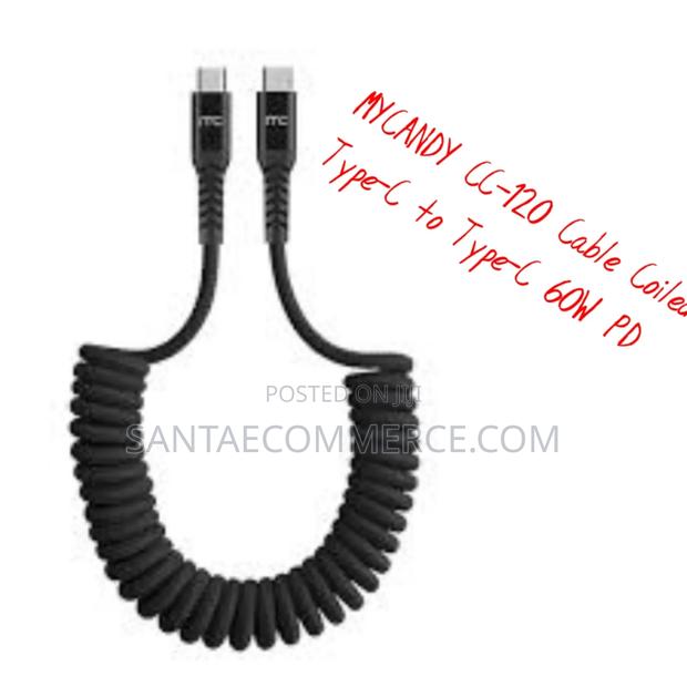 Mycandy Cc-120 Cable Coiled Type-C to Type-C 60w Pd - thumbnail 2