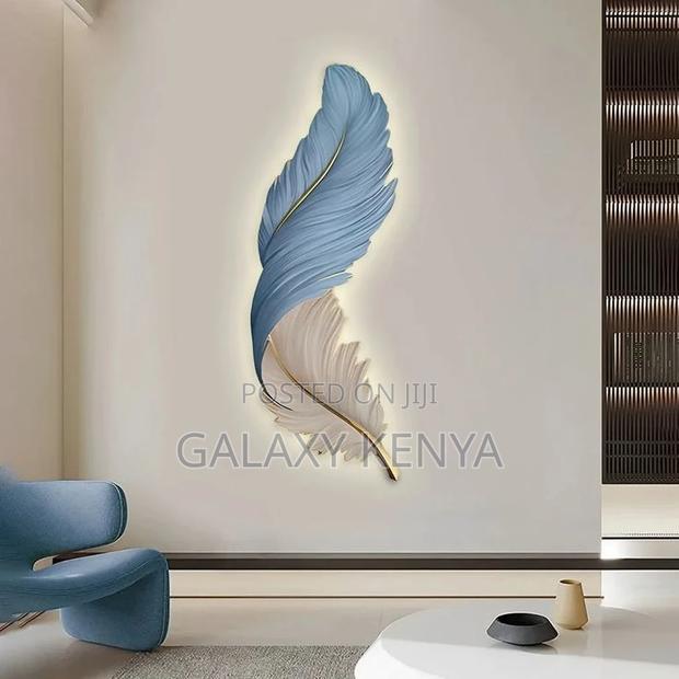 Nordic Feather Wall Art With Back Lights