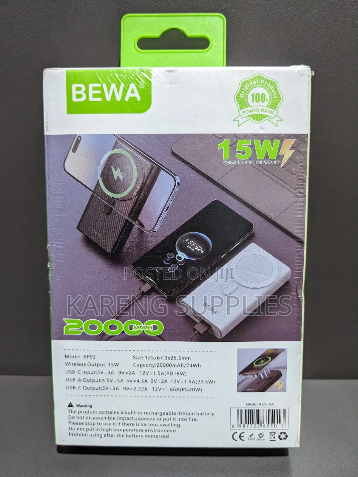 Bewa Wireless 15w Powerbank (Bp93)