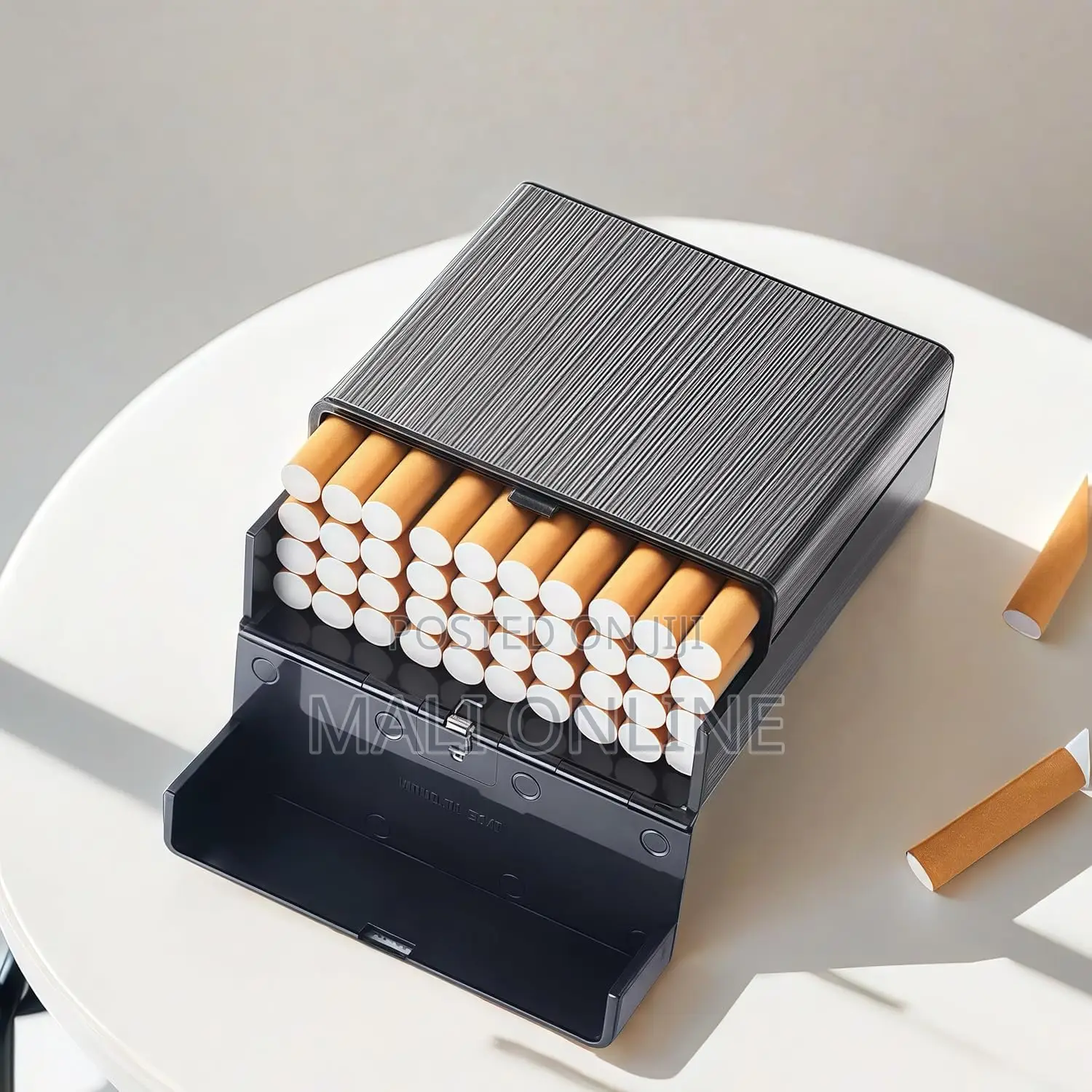 40pcs Large Capacity Metal Cigarette Case Stainless Steel