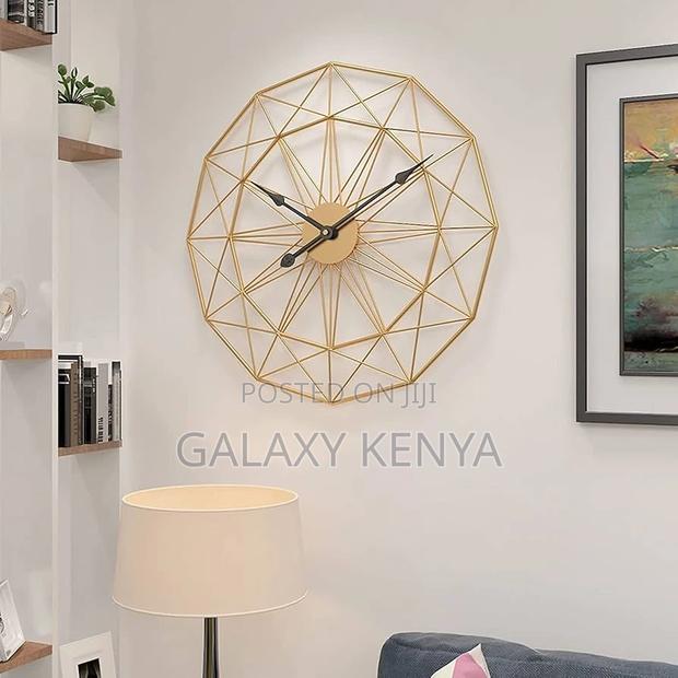 Golden Metal Wall Clock