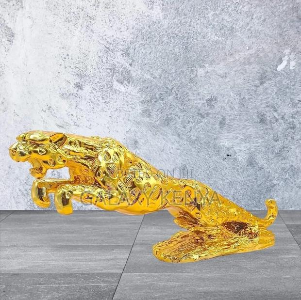 Resin Gold Jaguar Decor