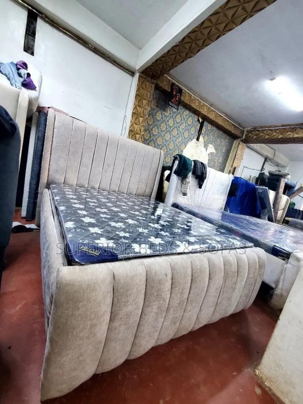 Beige Vertical Panel Bed Size 5 by 6 - main view