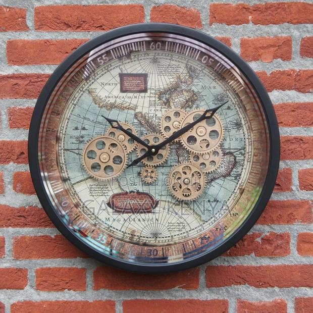 Ancient Antique Real Moving Gears Wall Clock - main view