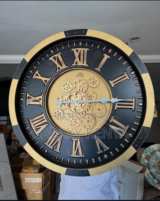 Mechanical Gear Antique Wall Clock With Real Moving Gears