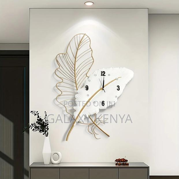 Metallic Feather Wall Clock - main view