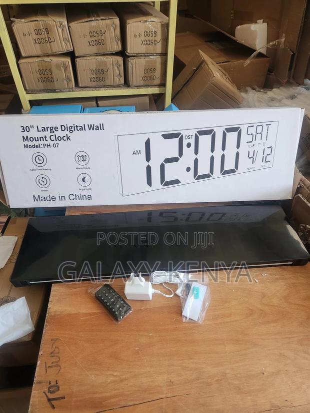 30 Inches Led Digital Alarm Clock With Only One Display Color Red - thumbnail 4