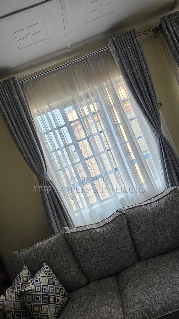 Grey, White Decorative Living Room House Curtains for Beauty