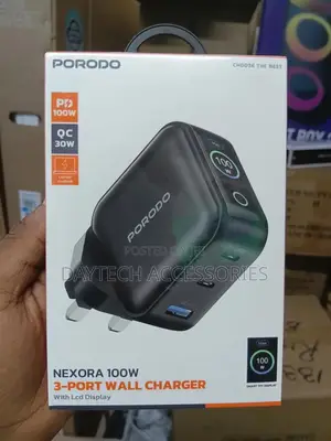 Porodo Nexora 100w 3-Port Wall Charger.