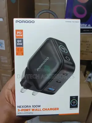 Porodo Nexora 100w 3-Port Wall Charger.
