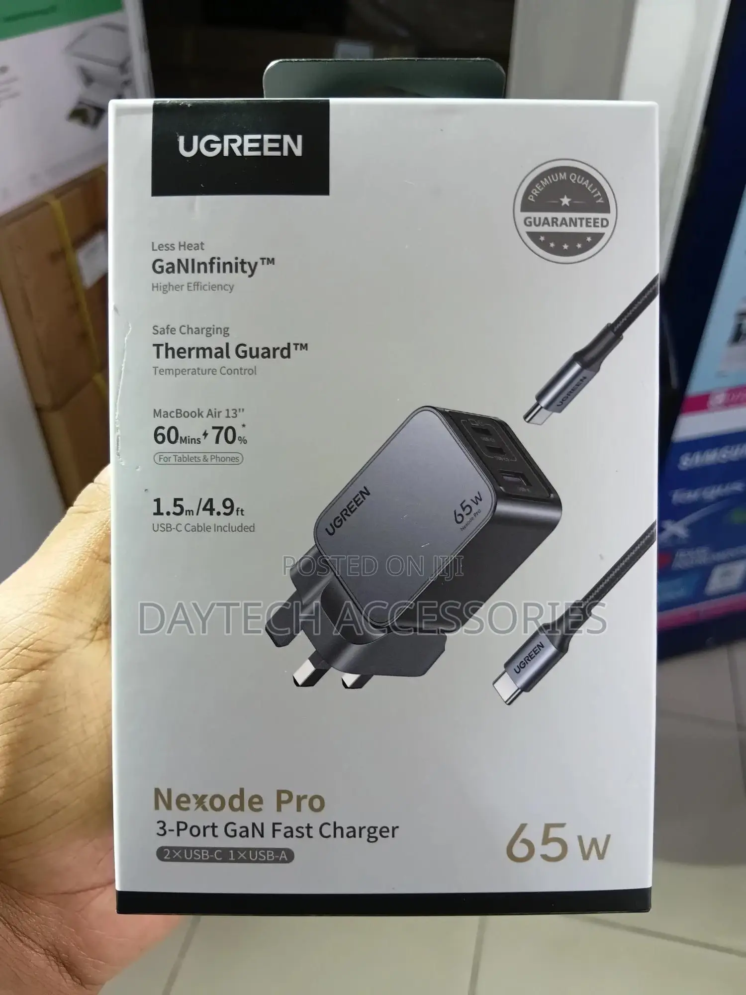 Ugreen - Nexode Pro 65w 3-Port Usb-C/Usb-a Gan Charger
