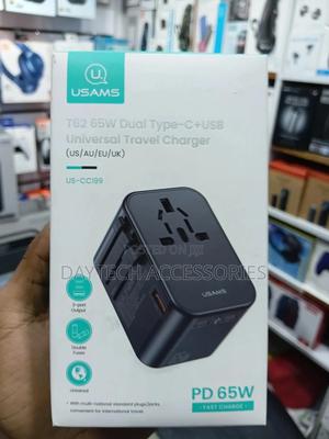 This Is a Usams T62 65w Dual Type-C+Usb Universal Travel Charger. - thumbnail 2
