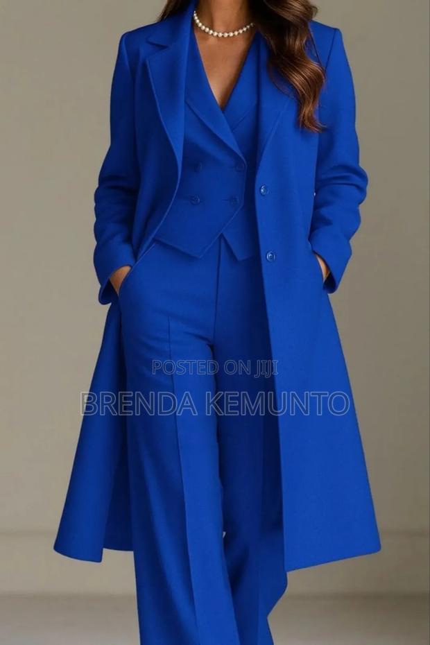 Ladies 3 Piece Suit (Long Blazer,Vest and Trouser) - thumbnail 2