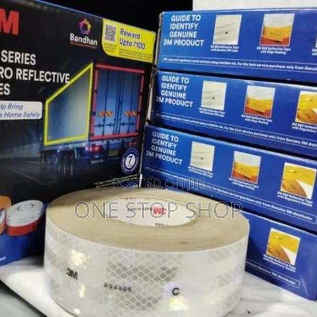 50m Original 3m White Reflective Warning Tape - main view