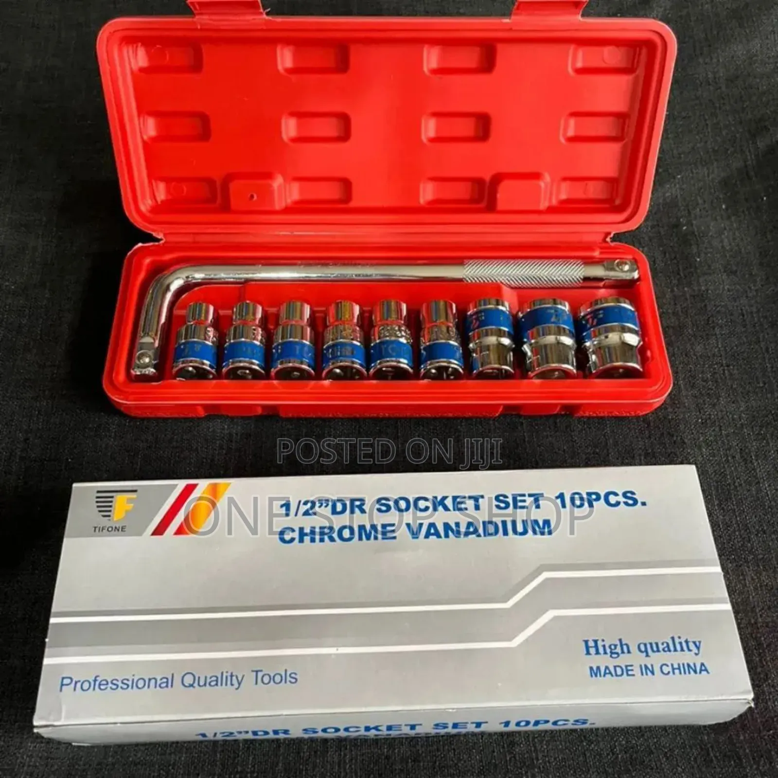 1/2dr Different Sizes Socket Wrench With L Handle Chrome Vanadium