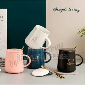 Simple Capucines" Style Ceramic Mug Set