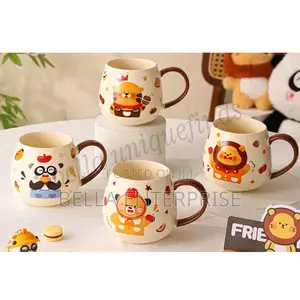 Cute Cartoon Ceramic Mug 6pcs Set