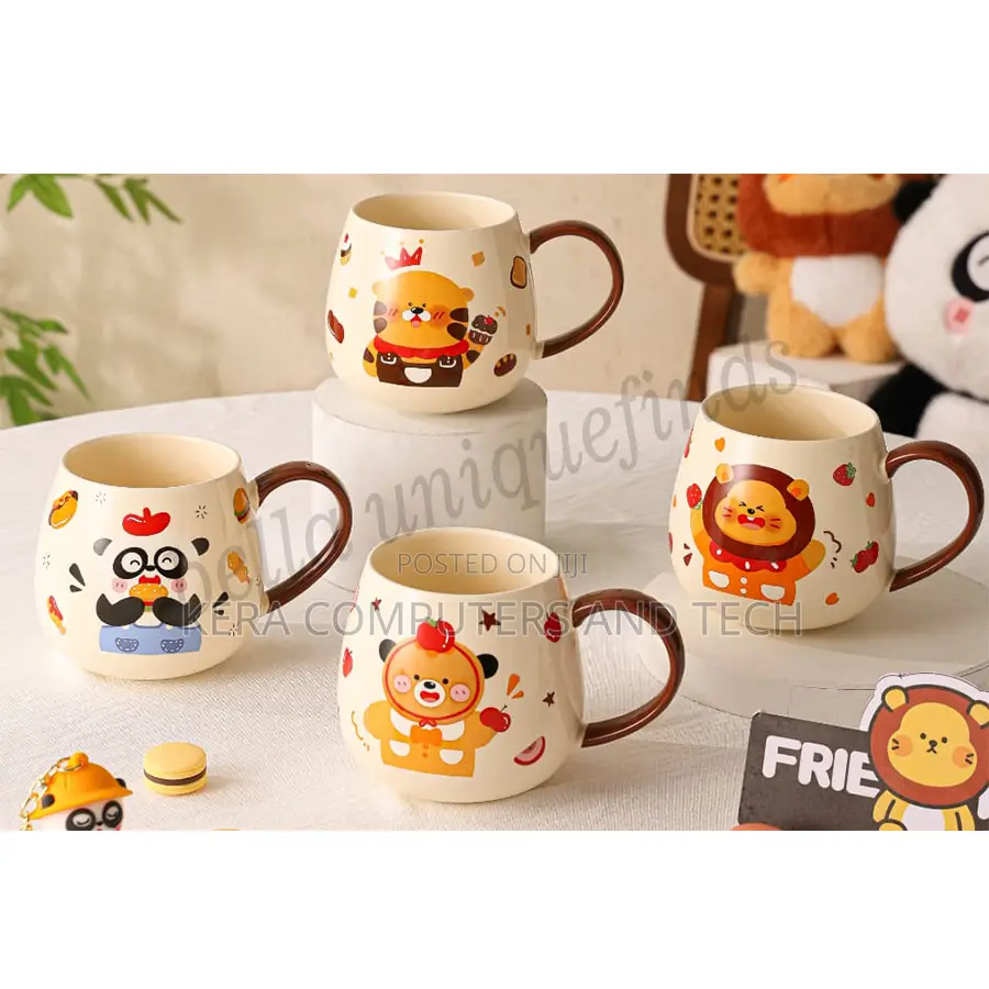 Cute Cartoon Ceramic Mug 6pcs Set