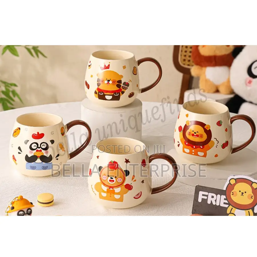 Cute Cartoon Ceramic Mug 6pcs Set