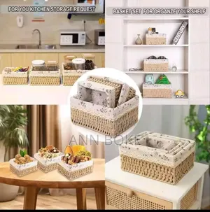 *3 in 1 Hand Woovenrattan Storage Baskets Nowavailable Set of 3 Pcs*