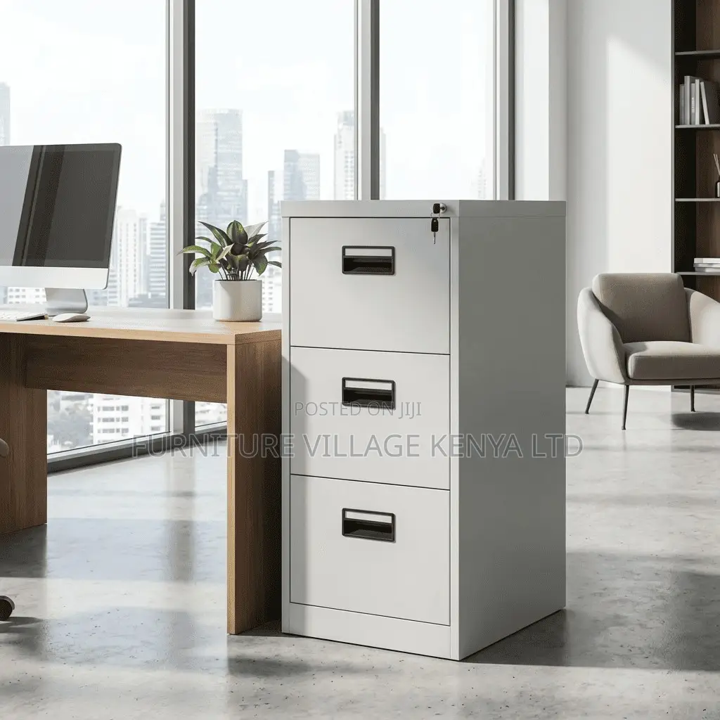 Office Cabinet; Modern Steel Storage Cabinet With Locking Drawers