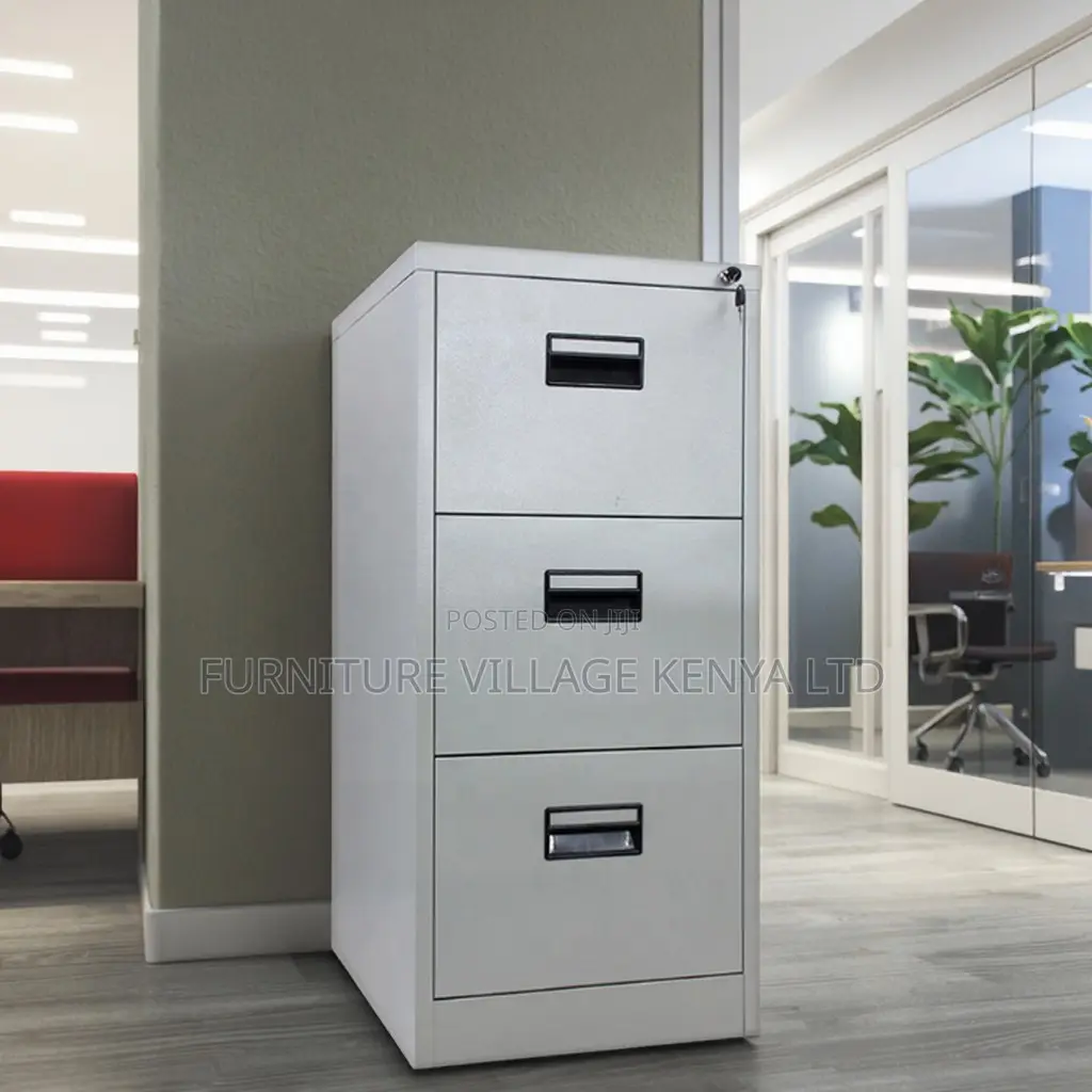 Office Cabinet; Modern Steel Storage Cabinet With Locking Drawers
