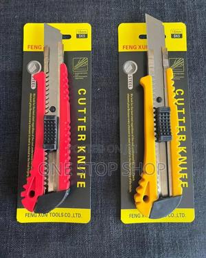 2pcs Plastic Body Auto Lock Cutter Knife What Th Extra Blades - thumbnail 2