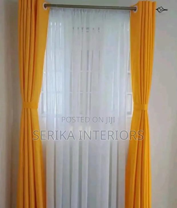 Yellow and White Backing Curtains Curtains Environmental Friendly - main view