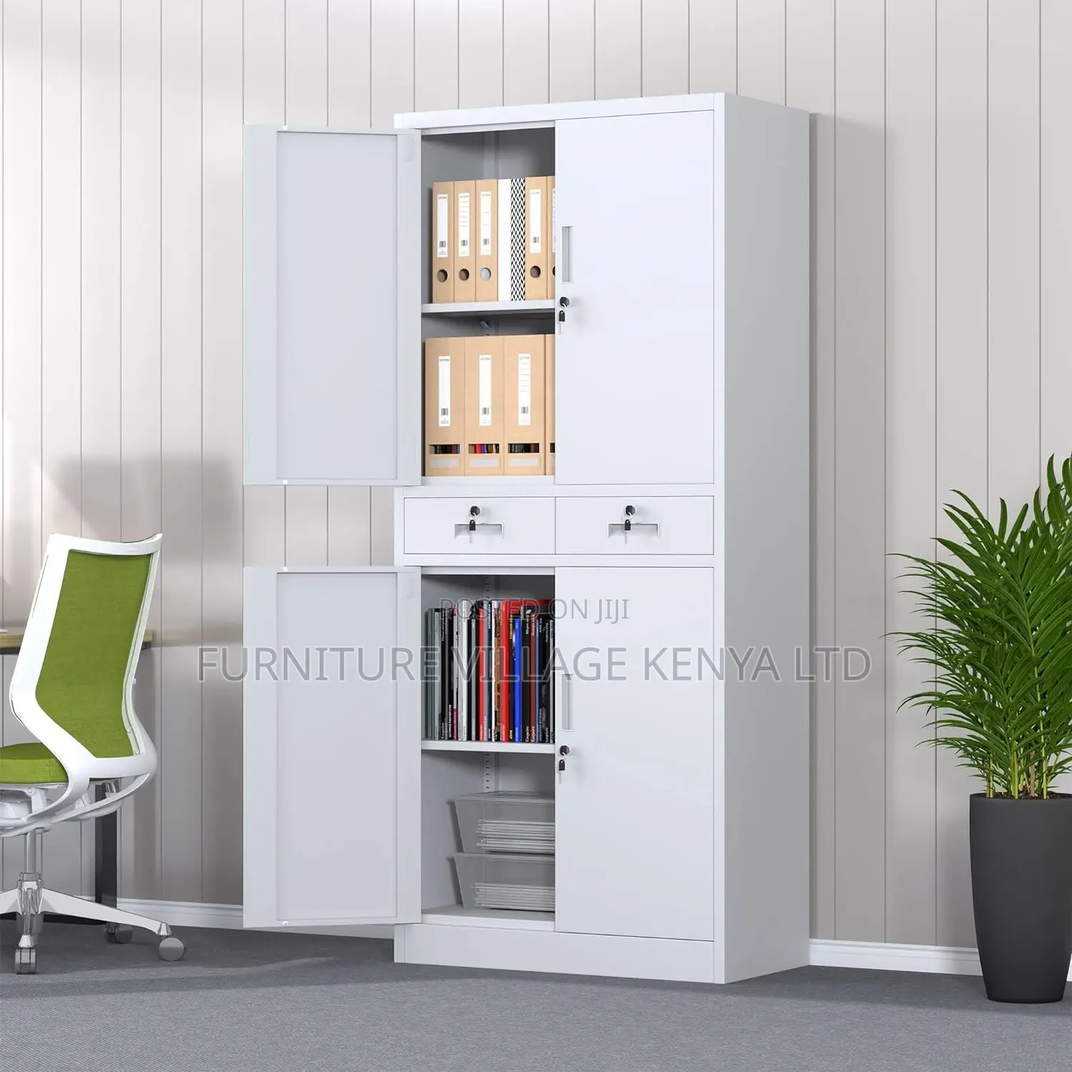 Office Cabinet; 4-door Metallic Office Cabinet
