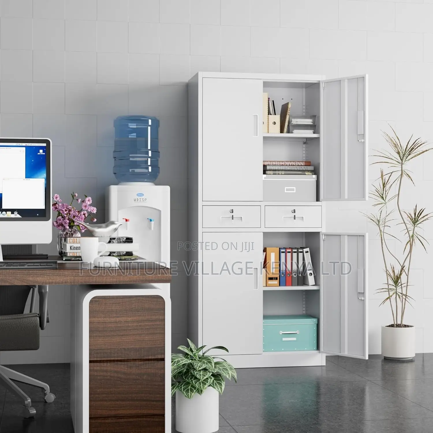 Office Cabinet; 4-door Metallic Office Cabinet