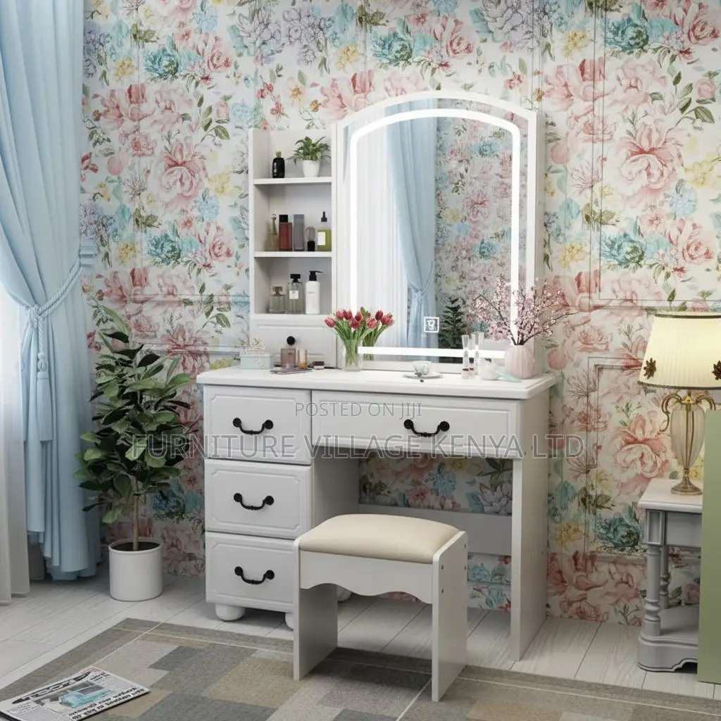 Dresser; Makeup Vanity Desk With Mirror And Lights