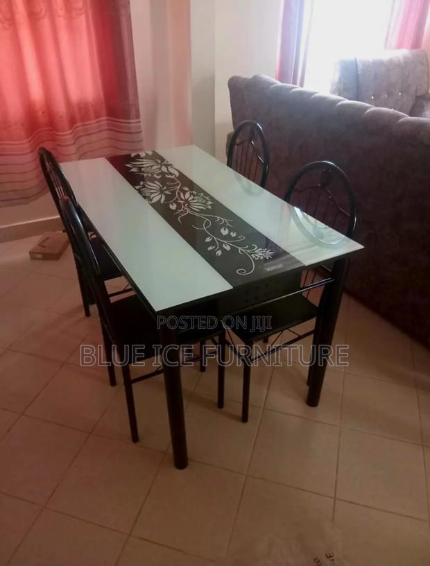 4 Seater Glass Dining Table With Chair - main view