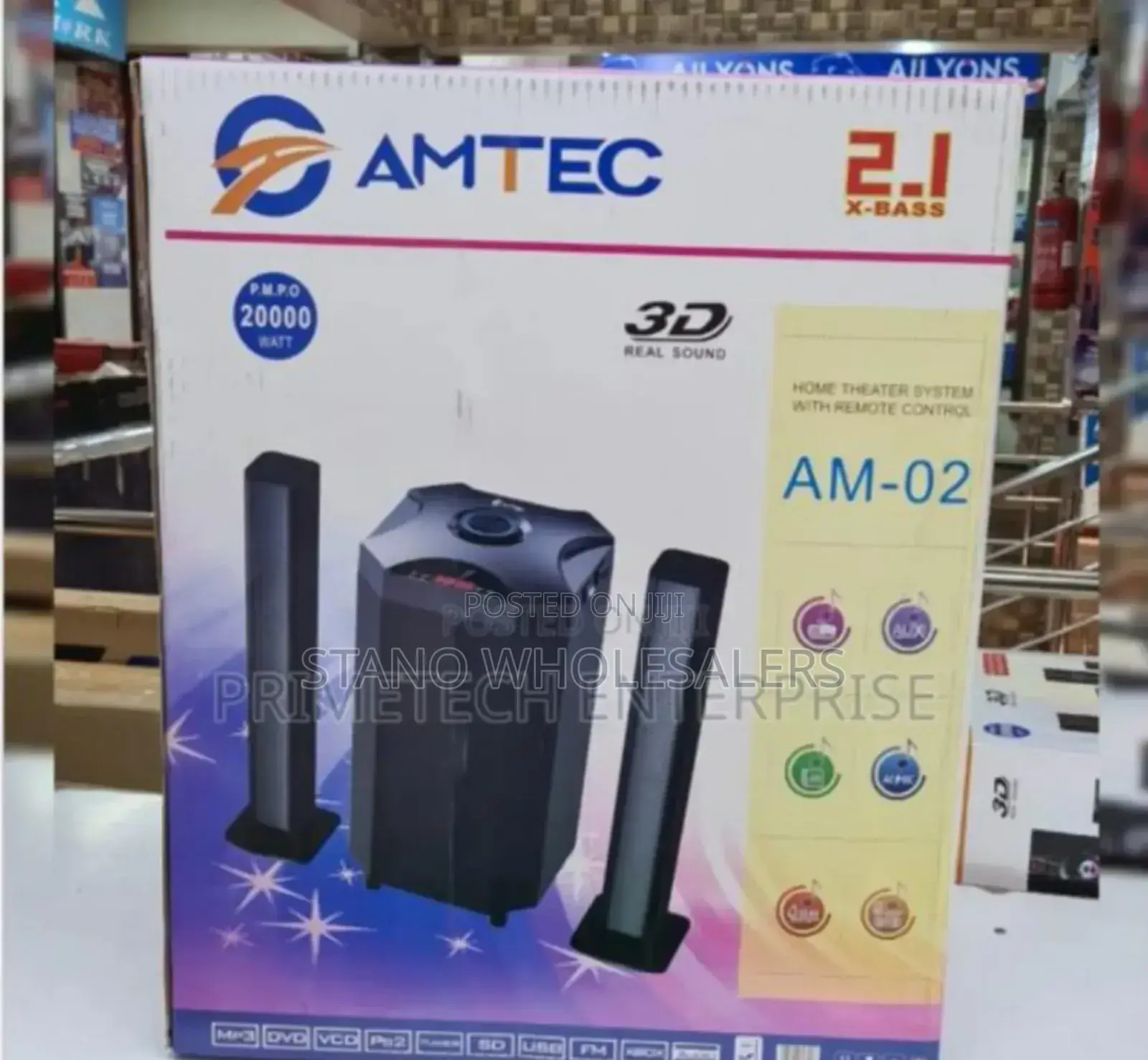 2.1ch Two Speakers. Amtec 002 Woofer