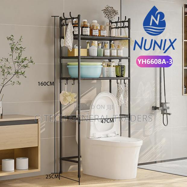 Nunix Heavy Duty Toilet Organizer Rack With Shelves