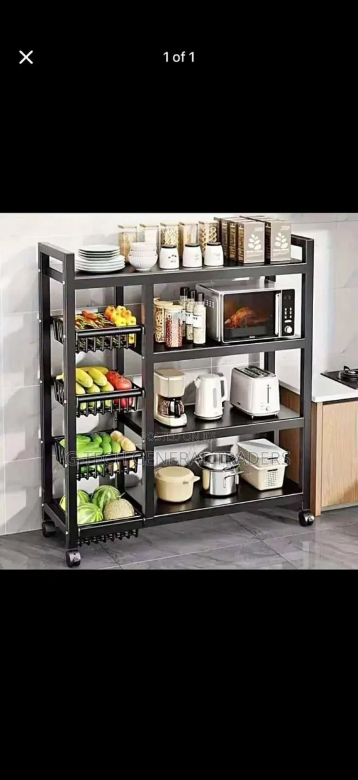 Nunix Multipurpose 2in1 4 Layer Kitchen Organizer With Fruit Rack