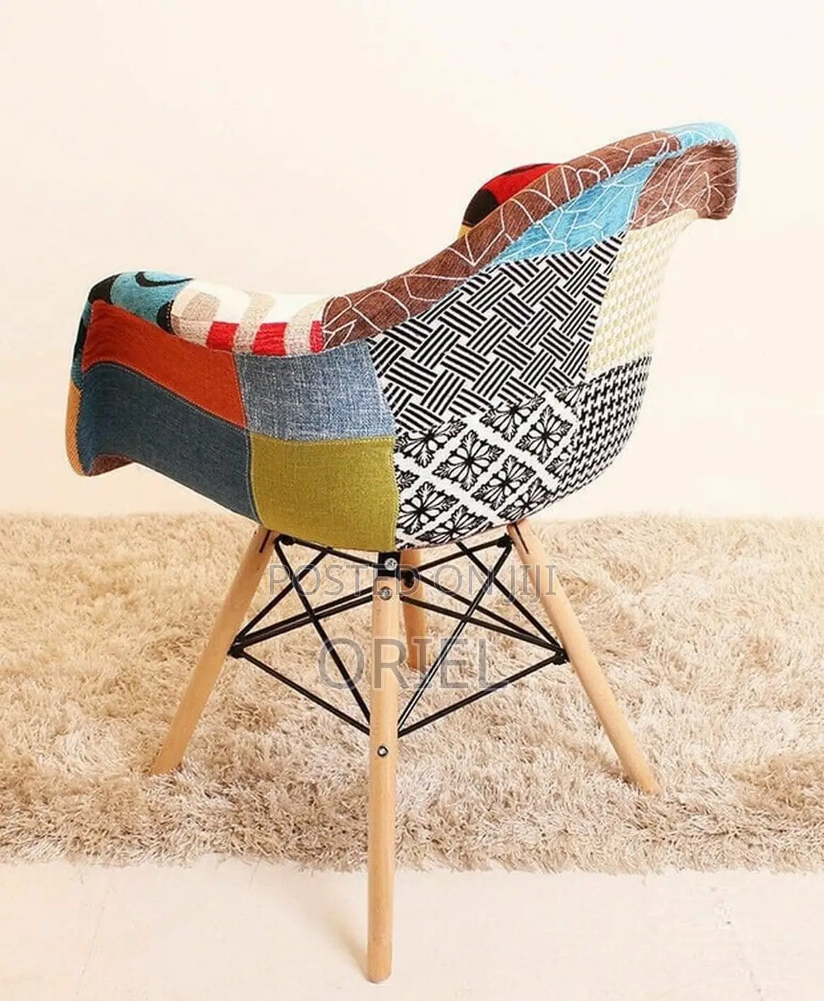 Home Chairs; Unique Patchwork Armrest Chair for Reading Nook