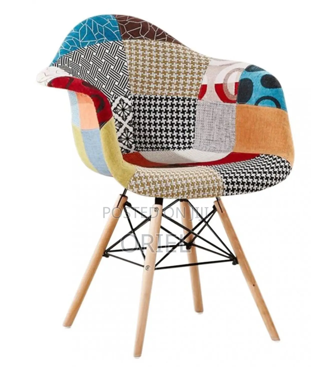Home Chairs; Unique Patchwork Armrest Chair for Reading Nook