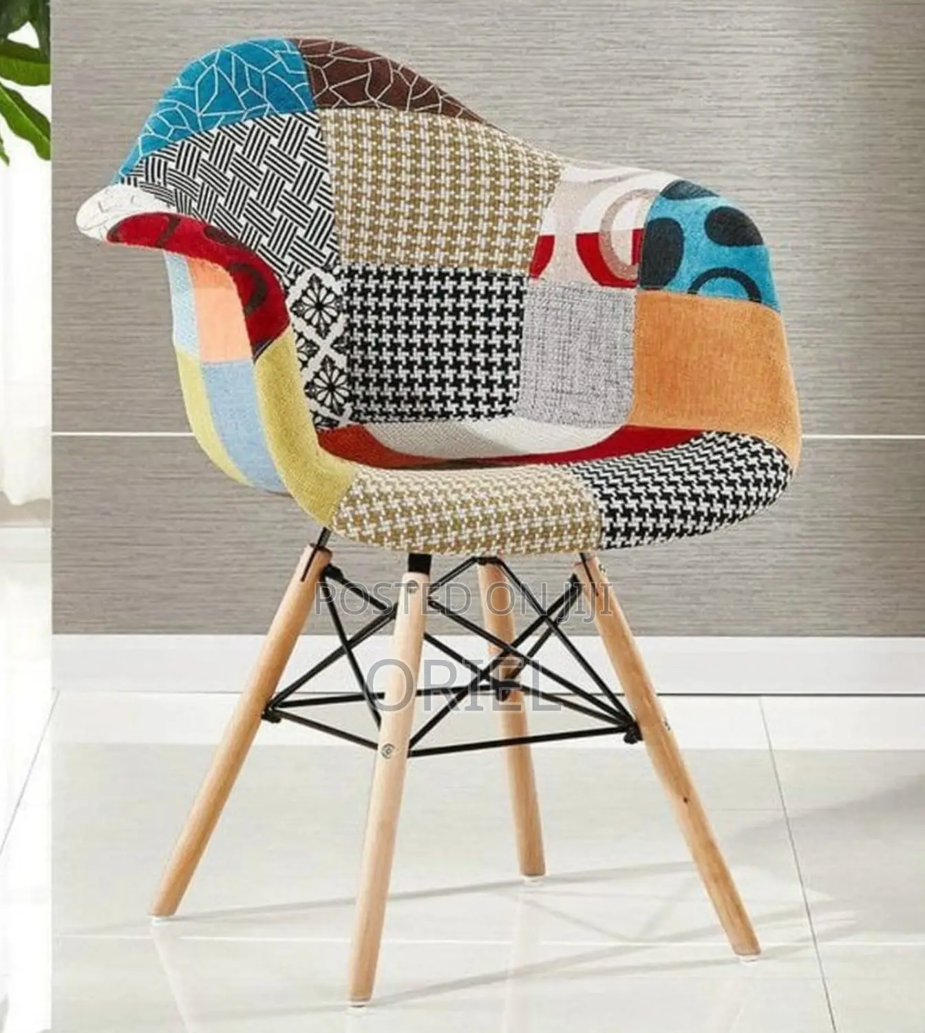 Home Chairs; Unique Patchwork Armrest Chair for Reading Nook