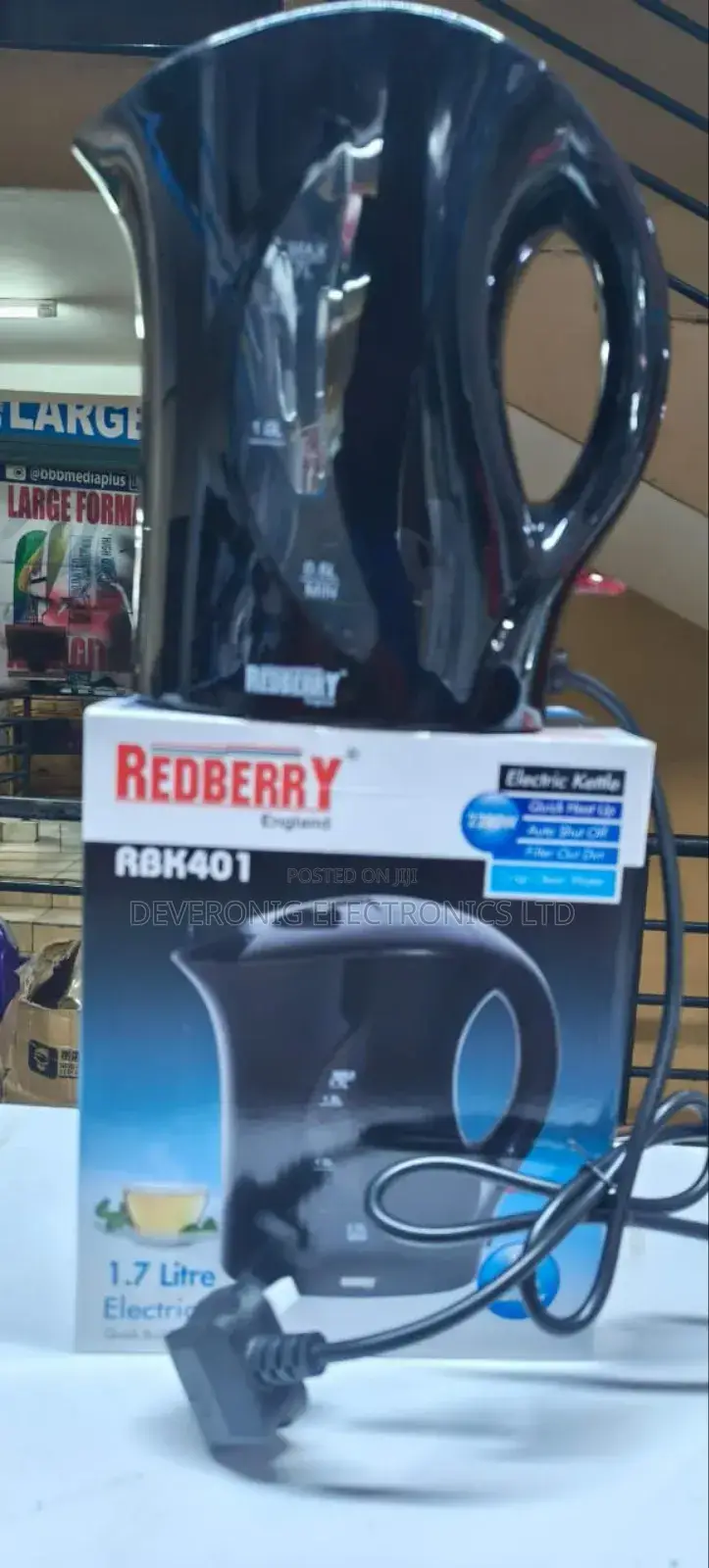 .Redberry 1.7 LTRS Electric Kettle 
Available