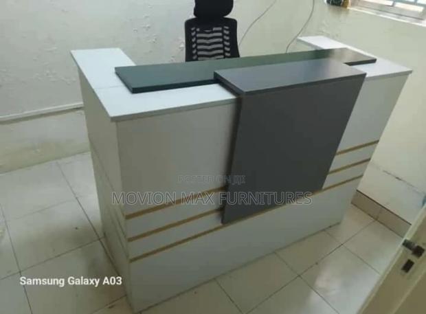 1.4m White Grey Reception Desk - main view