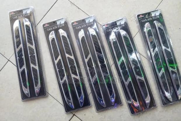 2pcs Air Flow Intake Cover Abs Chrome Hood Vent - main view