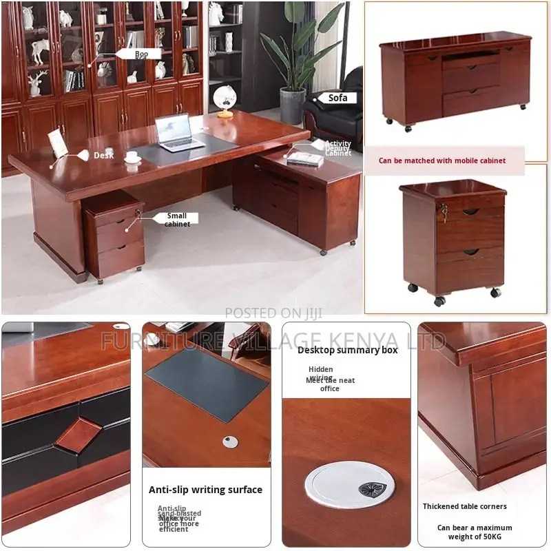 Office Desk; 140cm L-shaped Executive Office Desk