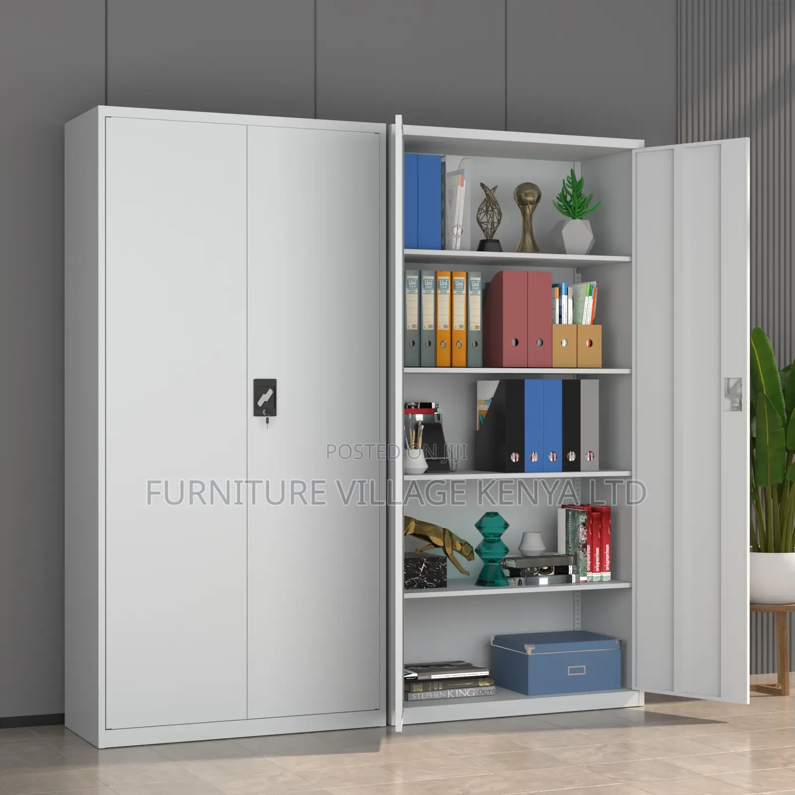 Office Cabinet; 2-door Full Metallic Filing Office Cabinet