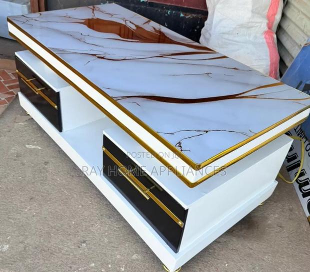 White Coffee Table With Marble Topping