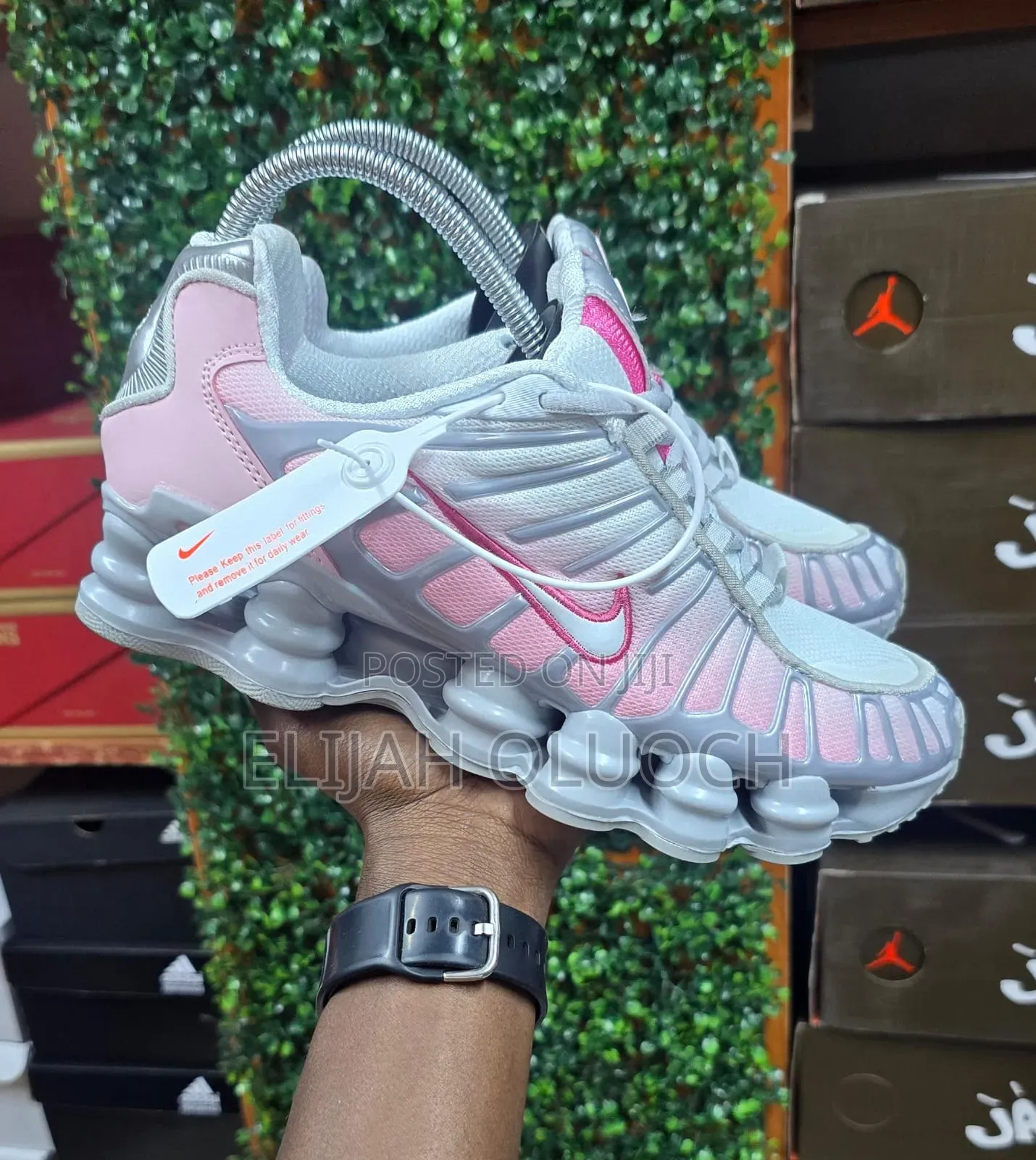 Nike Shox Tl Sneakers In A Metallic Silver And Pink Sneakers