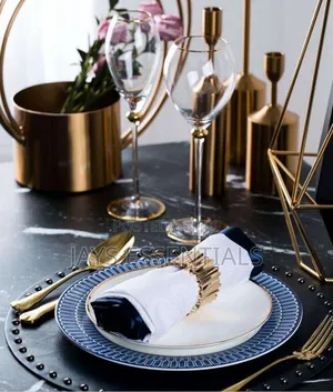 6pcs Long Gold Rim Wine Glasses