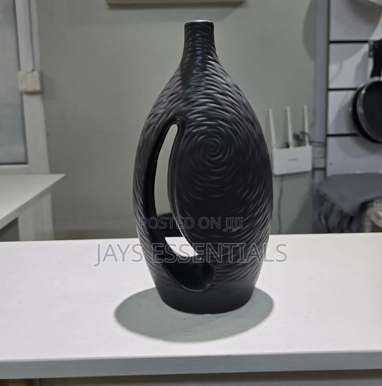 Black Ceramic Decorative Vase