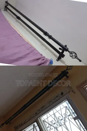 3m Double Black Curtain And Sheer Adjustable  Rods