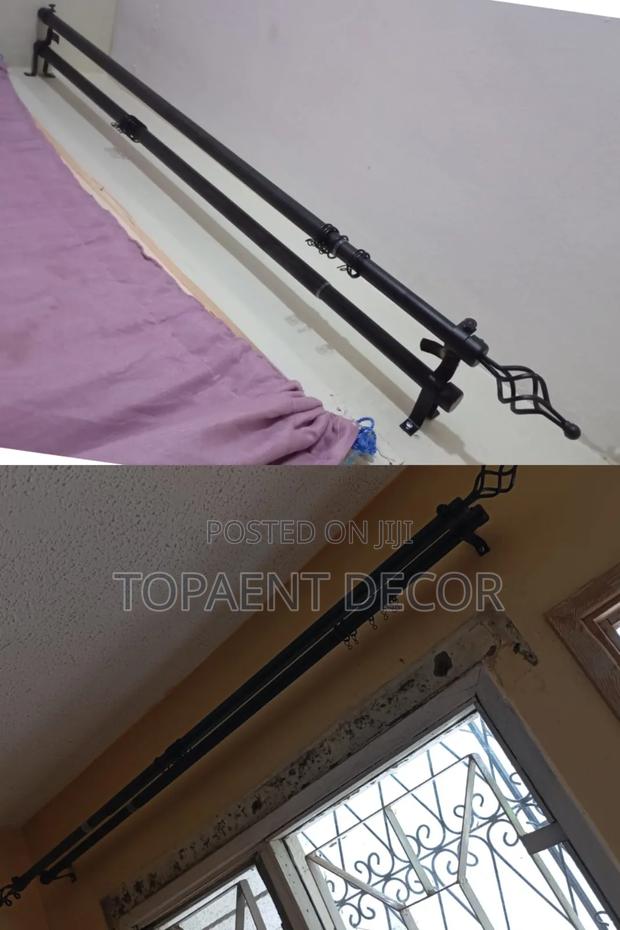 3m Double Black Curtain And Sheer Adjustable  Rods - main view