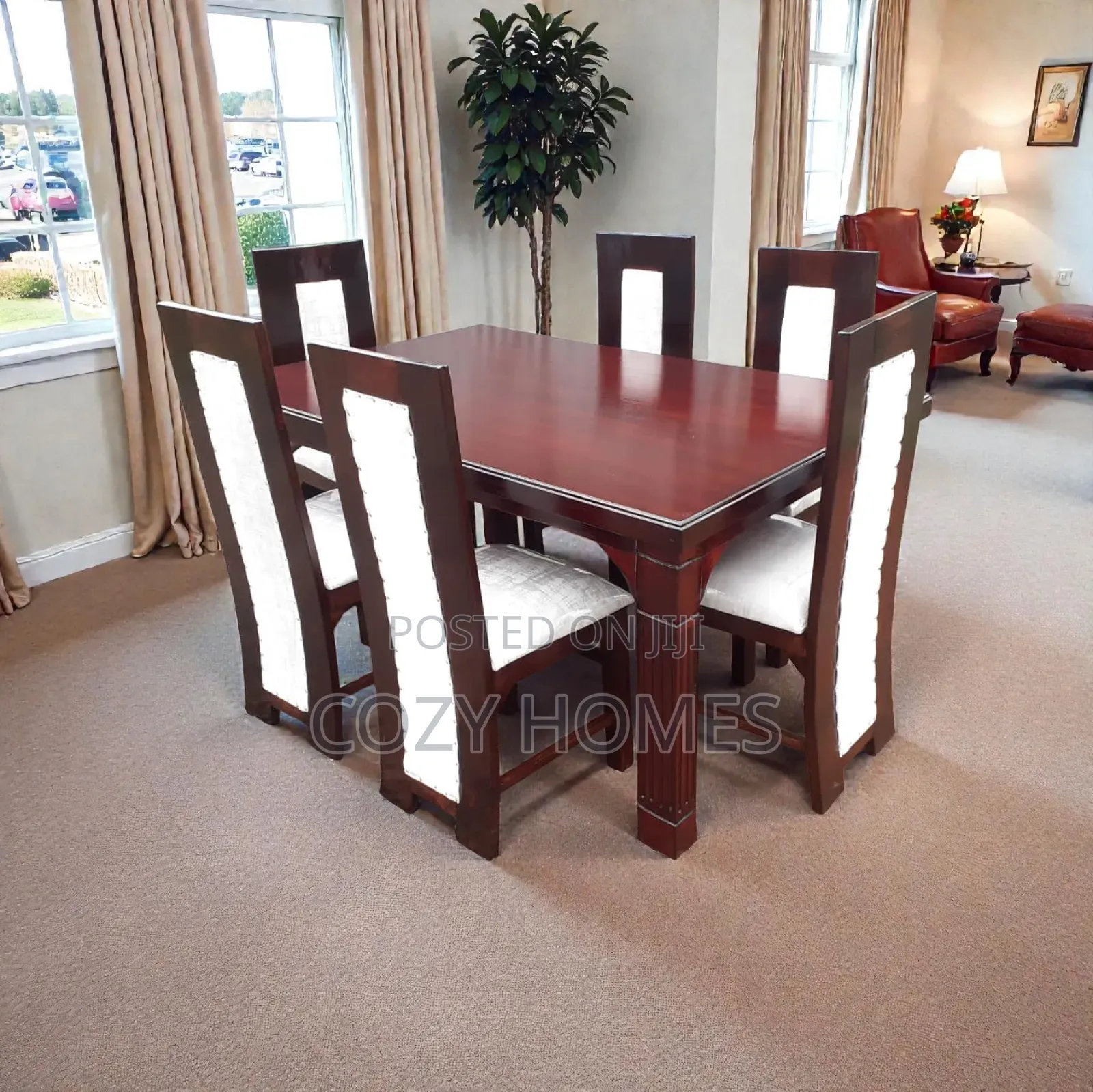 Dining Table Set, a Brown Dining Table Set With Matching Chairs